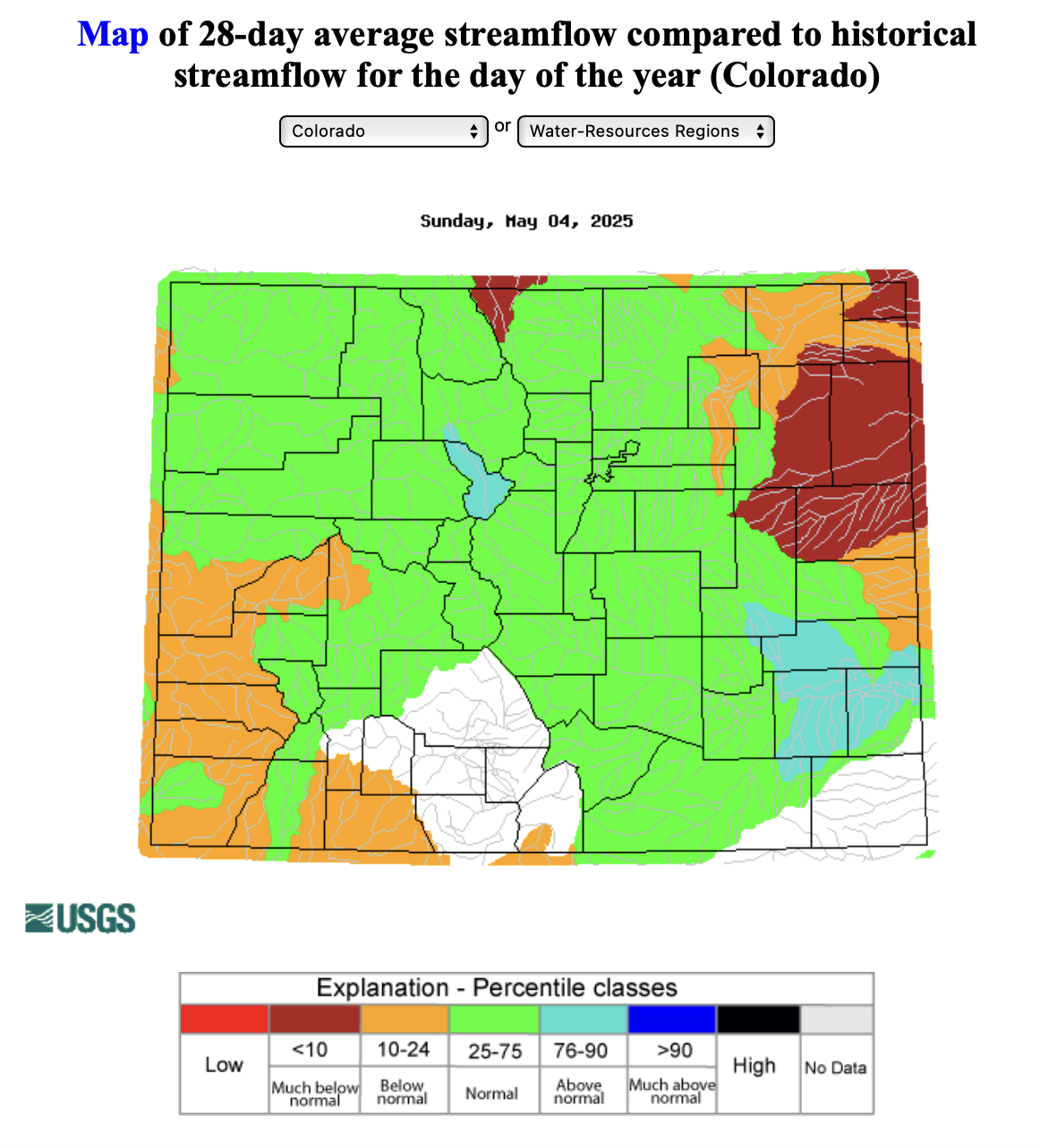 Statewide streamflow